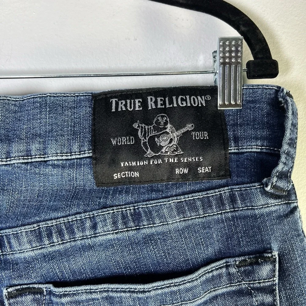 True Religion‎ Mens Sz 34 (36x33) Rocco Denim Jeans Relaxed Skinny Biker Casual